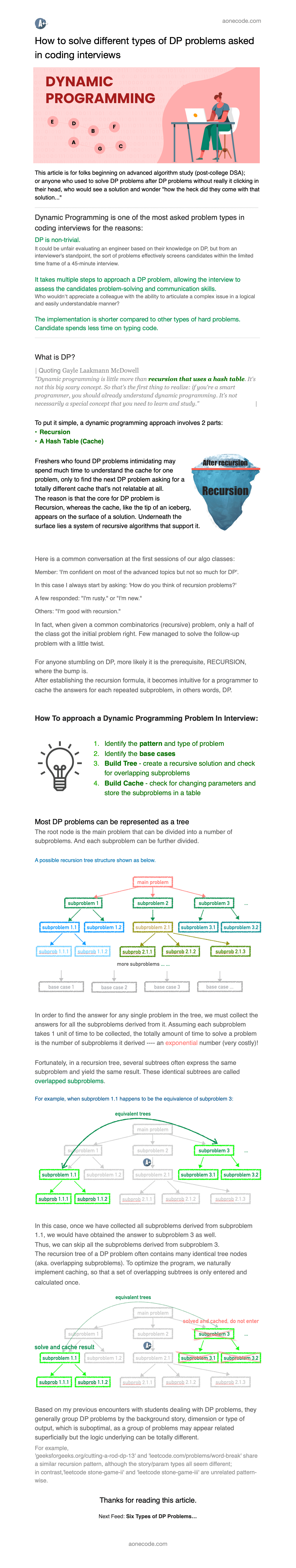 How To Solve Different Types Of DP Problems Asked In Coding Interviews