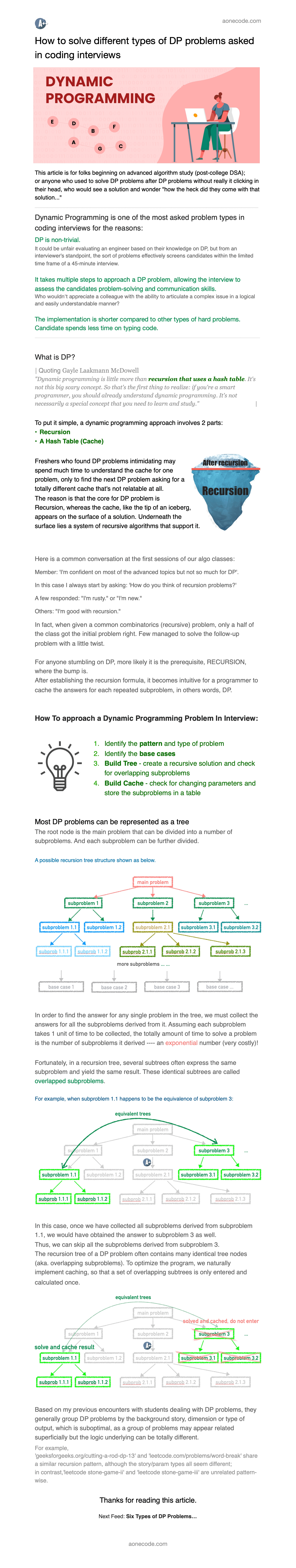 How To Solve Different Types Of DP Problems Asked In Coding Interviews